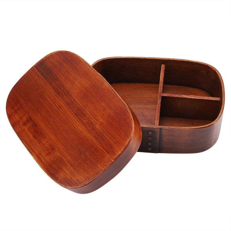 Fdit Vintage Wooden Lunch Containers Box Wood Boxes (18 * 12 * 5.5cm) - Image 2